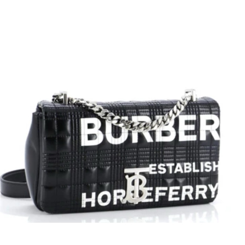 Burberry Lola Shoulder Bag Quilted Printed Coated Canvas